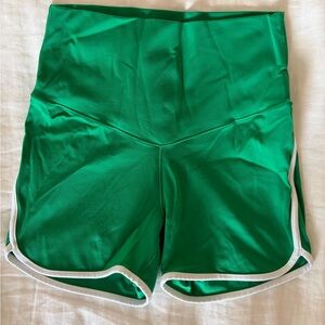 Aerie Green Athletic Shorts with White Trim